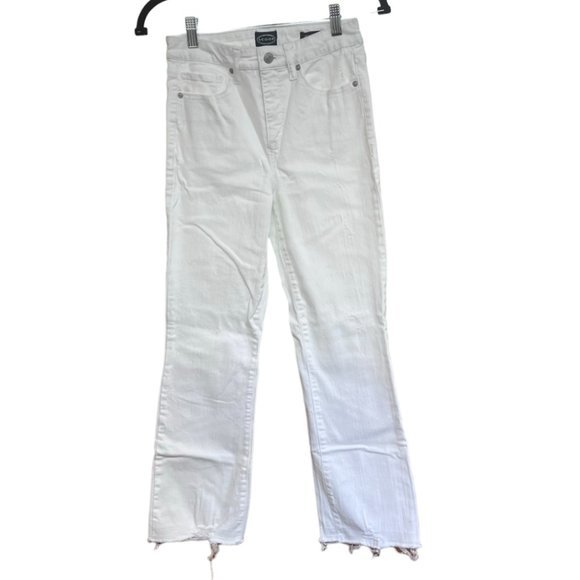 Women's Scoop Women’s Raw Hem Kick White Crop Flare Jeans Size 4 - Picture 2 of 5